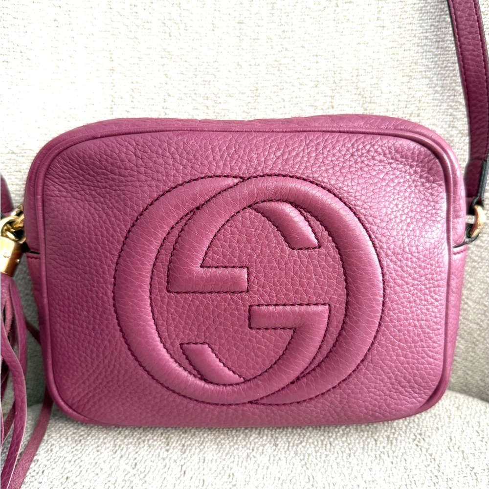 Authentic Gucci Soho Small Leather crossbody Disco bag dusty pink purple - Picture 3 of 16